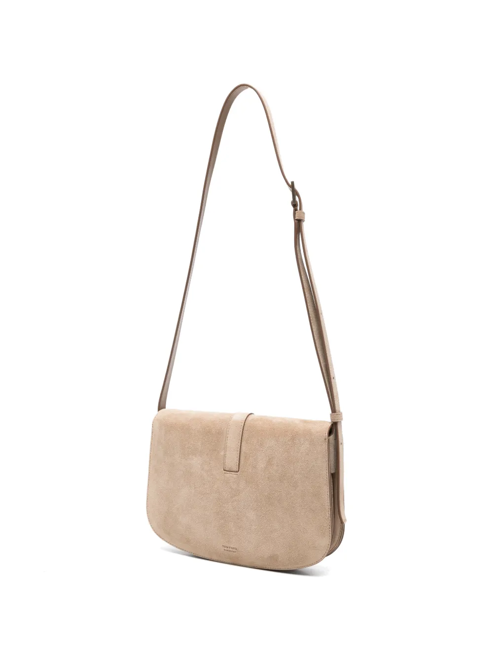 TOM FORD Kleine Kara suède crossbodytas met T-bar Beige
