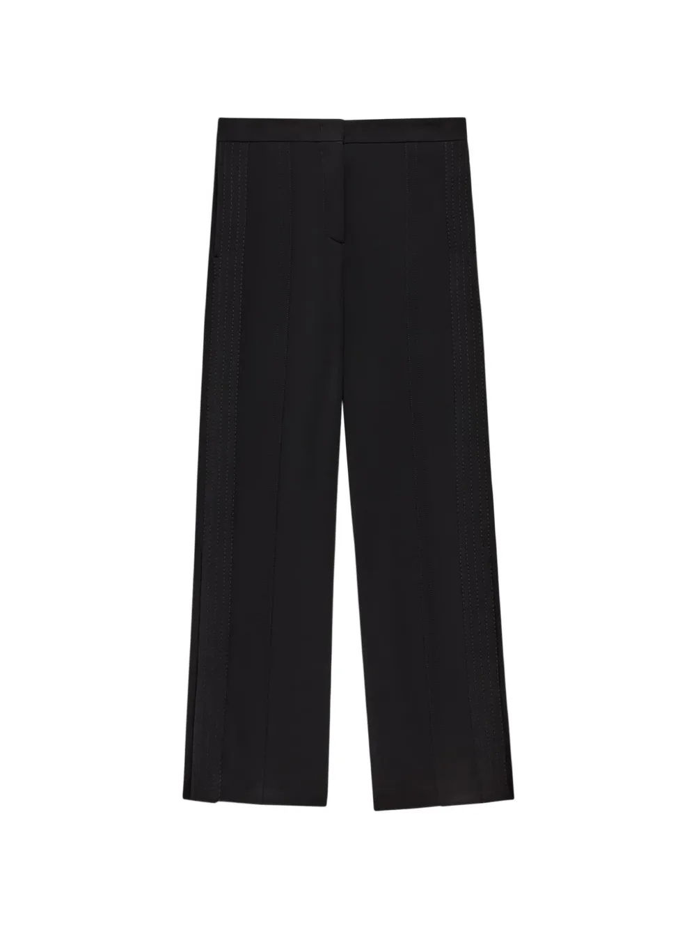 Another Tomorrow graphic-stitch snap-fastening track pants