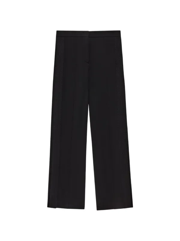 Another Tomorrow Graphic-stitch Snap-fastening Track Pants in Black