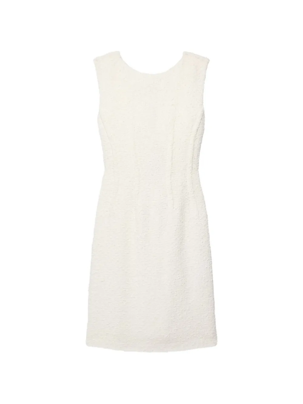Another Tomorrow sleeveless tweed dress