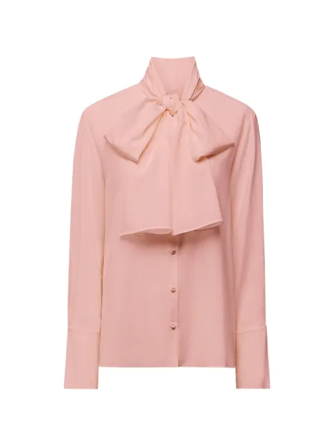 Another Tomorrow Signature Bow silk blouse