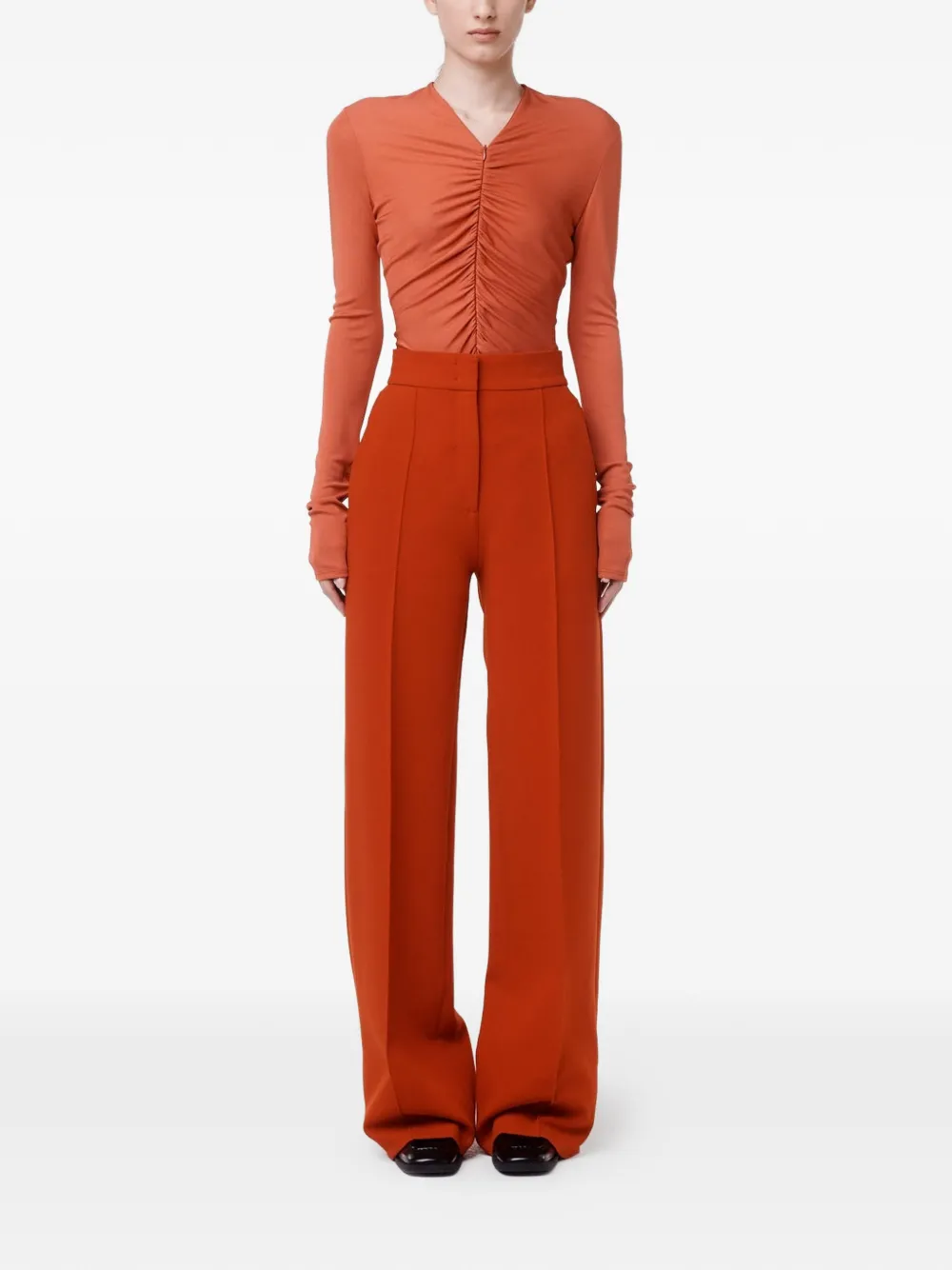 Another Tomorrow T-shirt met lange mouwen Oranje