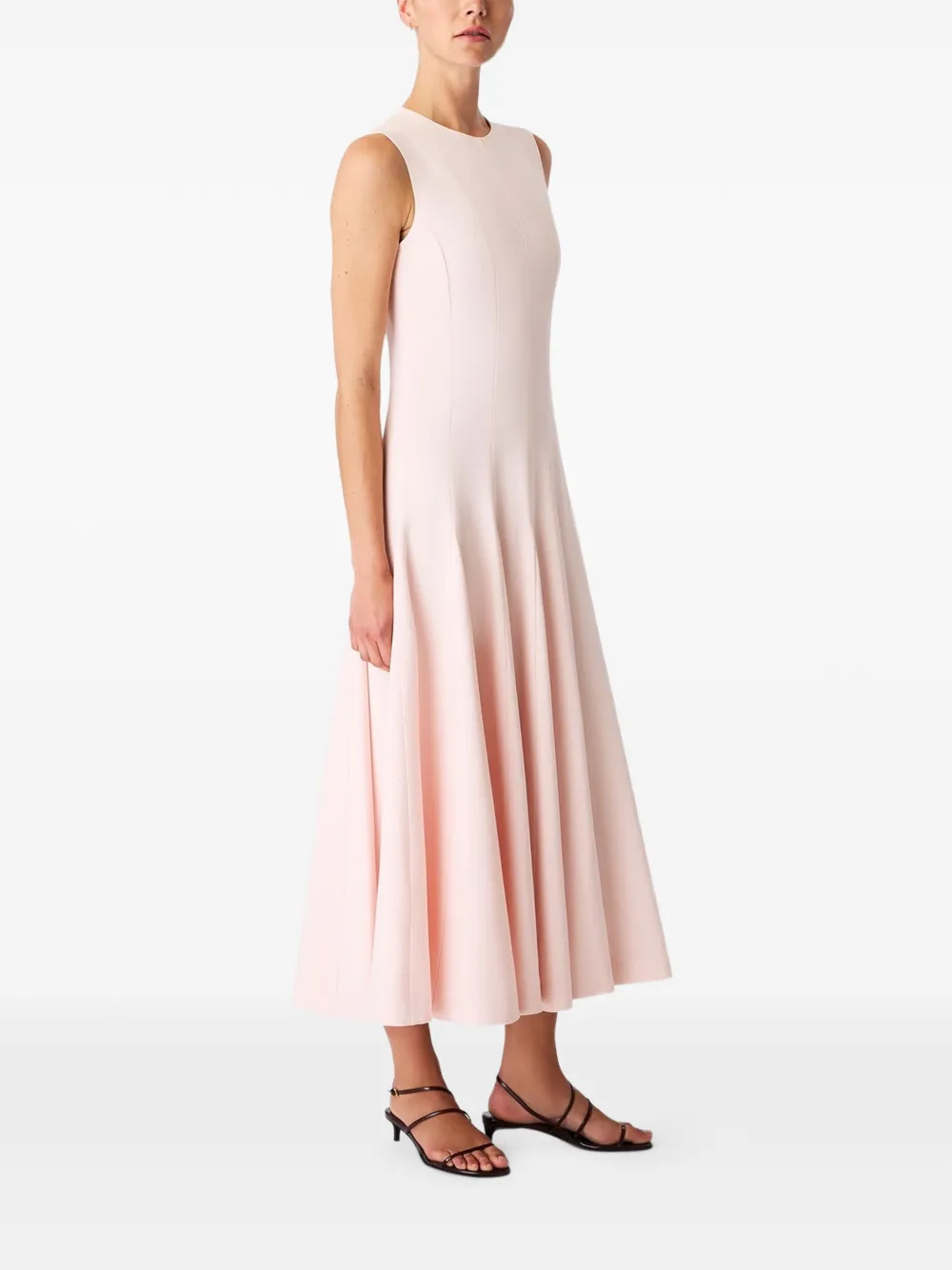 Another Tomorrow Flared jurk met vlakken Roze