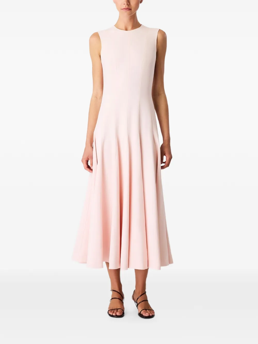 Another Tomorrow Flared jurk met vlakken Roze