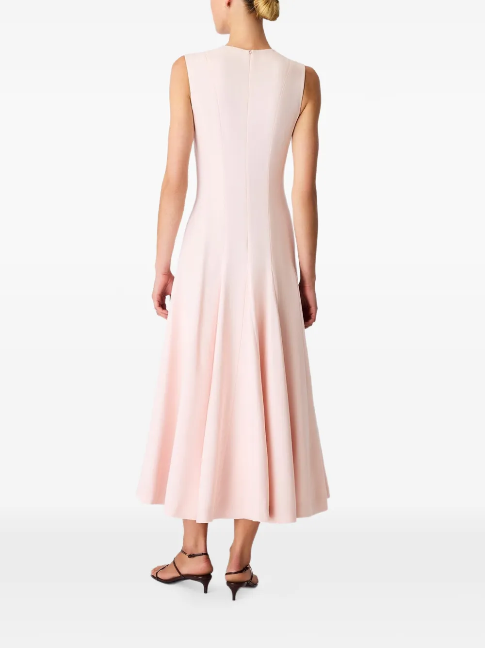 Another Tomorrow Flared jurk met vlakken Roze