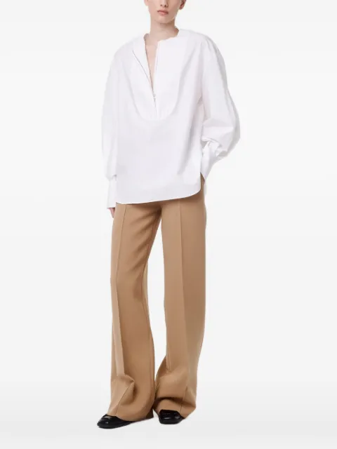 Another Tomorrow quarter-zip blouse