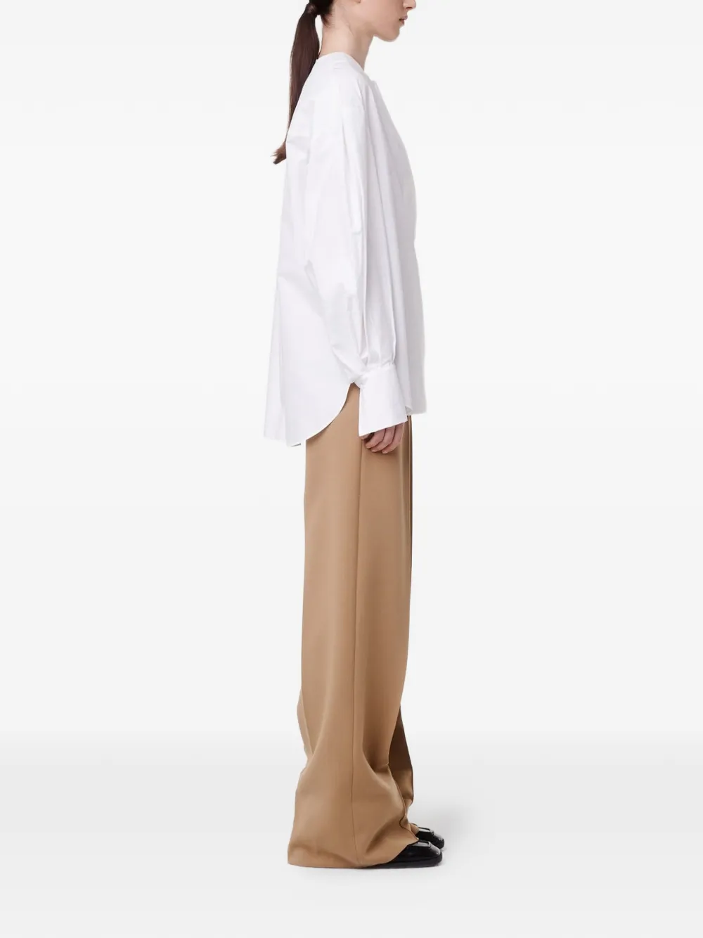 Another Tomorrow Blouse met rits Wit