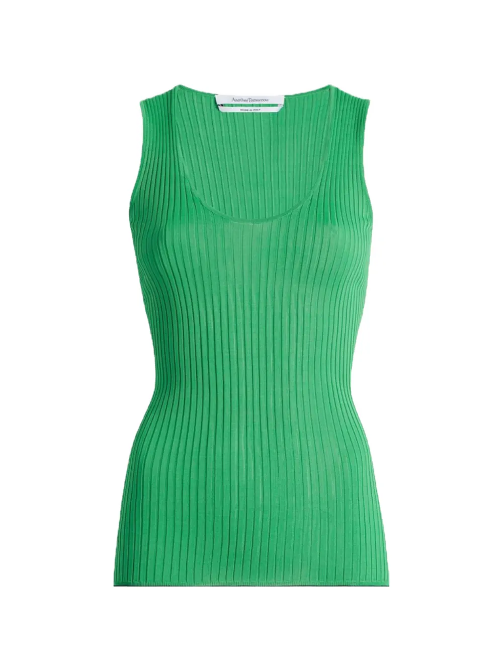 Another Tomorrow ribbed-knit tank top - Verde
