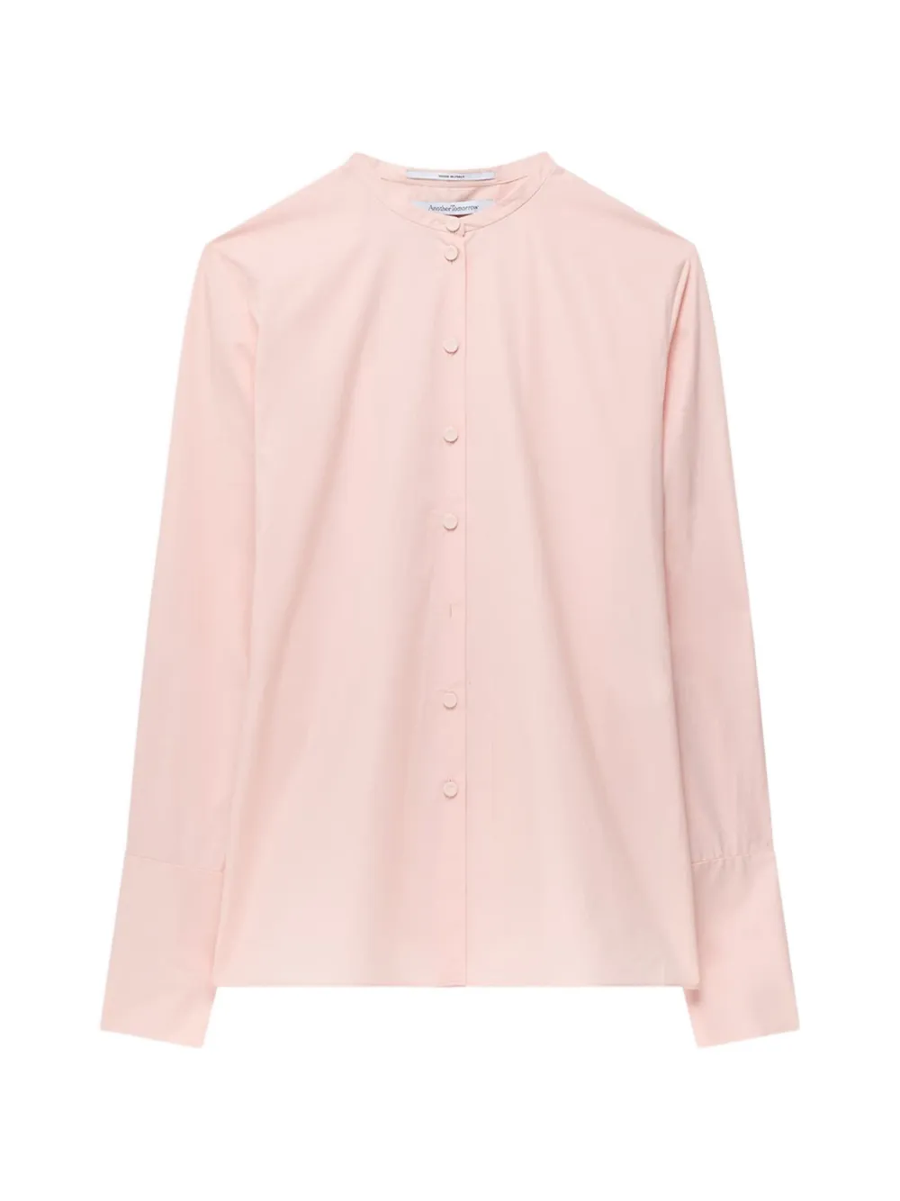 Another Tomorrow band-collar French-cuff blouse - Rosa