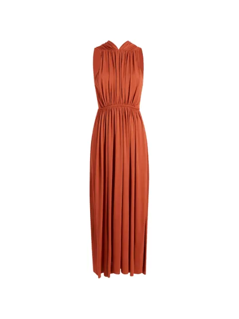 Another Tomorrow shirred cutout dress