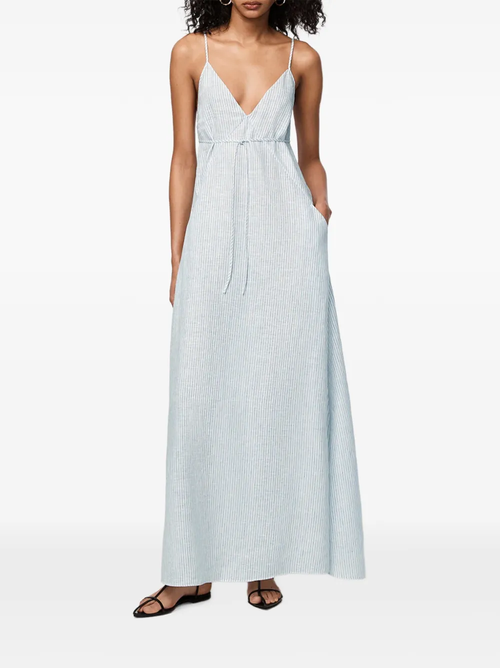 Another Tomorrow Gestreepte jurk Blauw