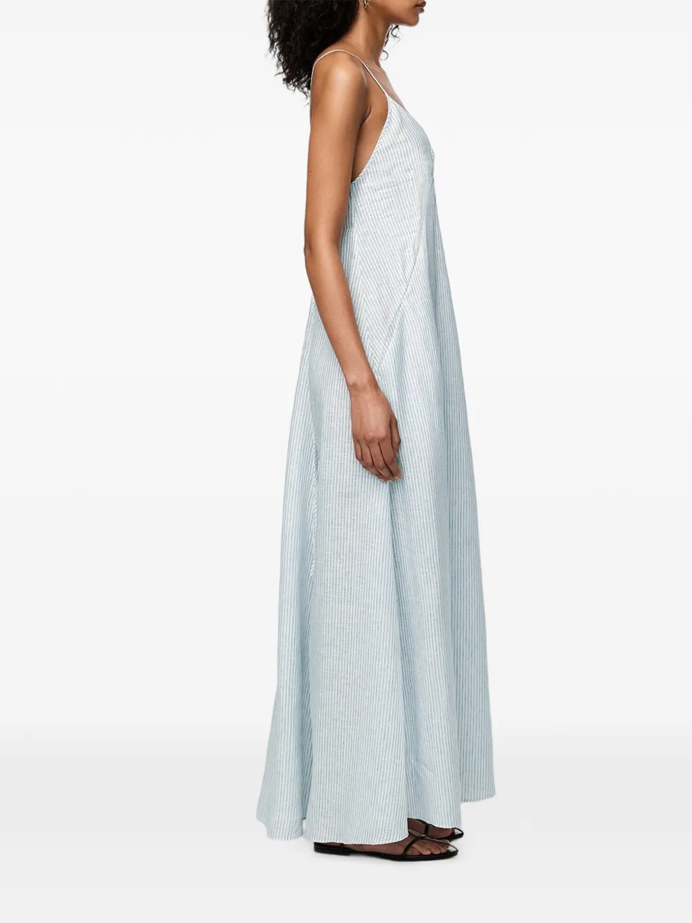 Another Tomorrow Gestreepte jurk Blauw