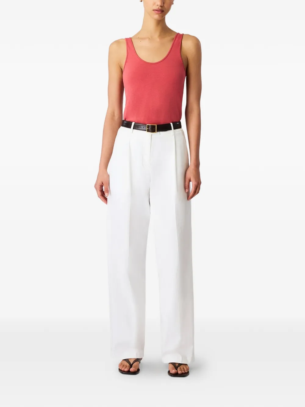 Another Tomorrow Tanktop met U-hals Roze