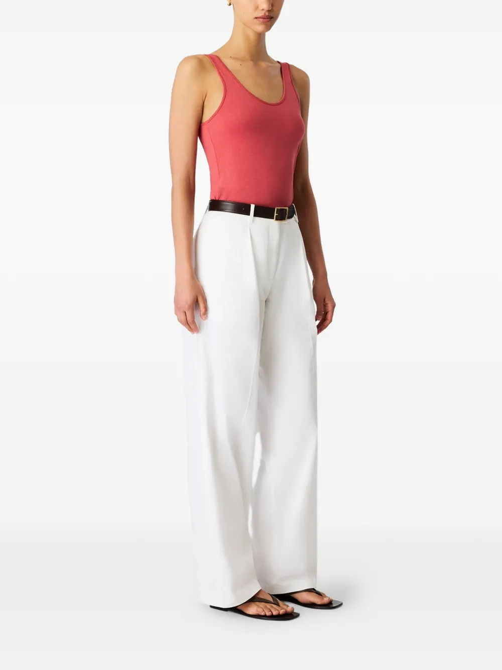 Another Tomorrow Tanktop met U-hals Roze