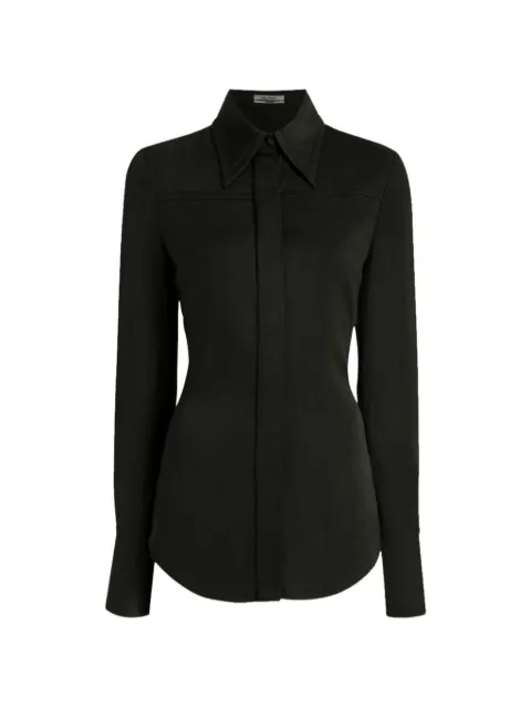 Another Tomorrow bias-seamed topstitching shirt