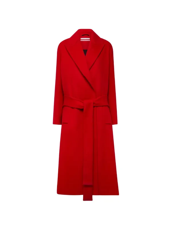Another Tomorrow Oversized Cashmere Wrap Coat in Red