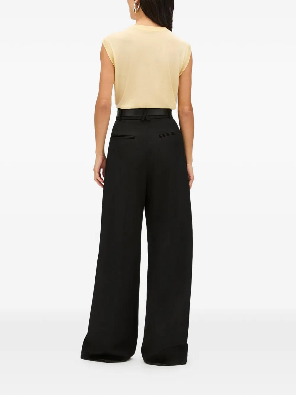 Another Tomorrow High waist plooibroek Zwart