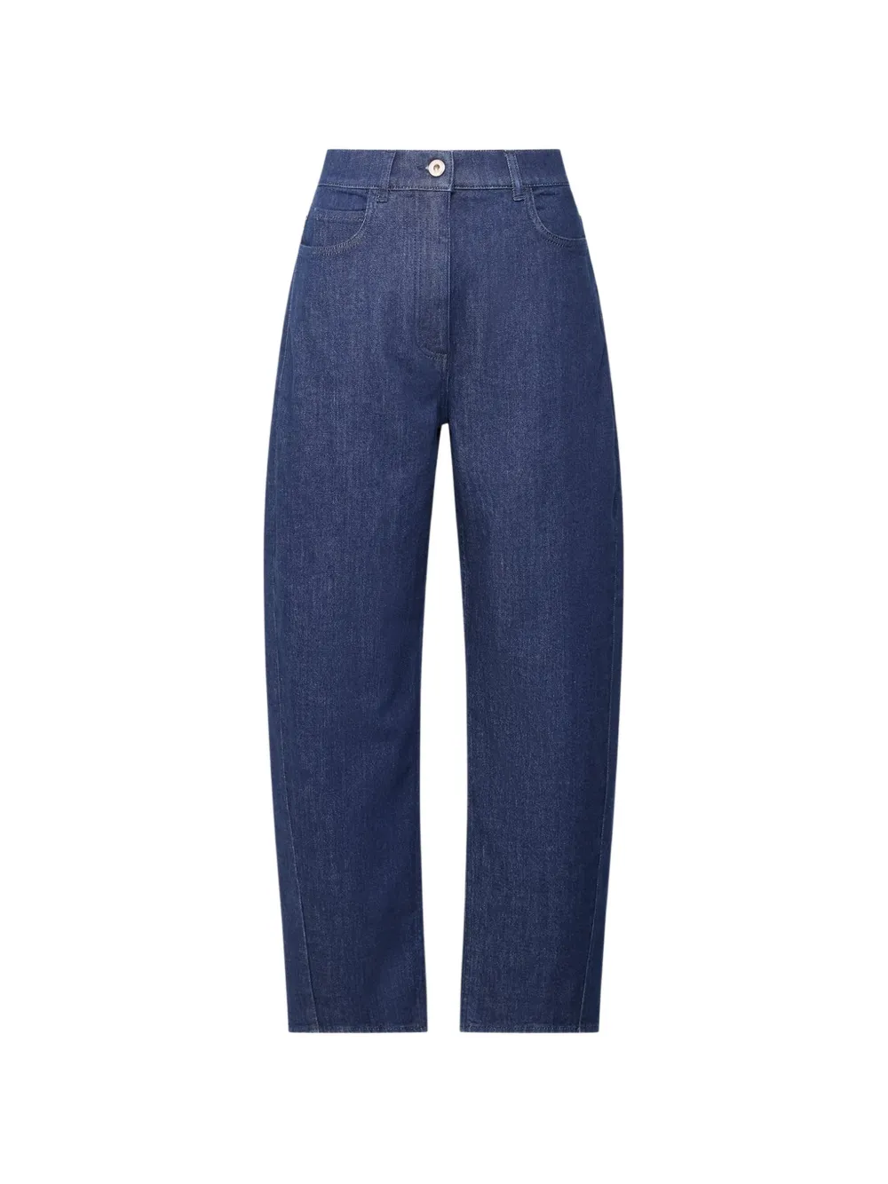 Another Tomorrow seam-detail curved jeans - Blau