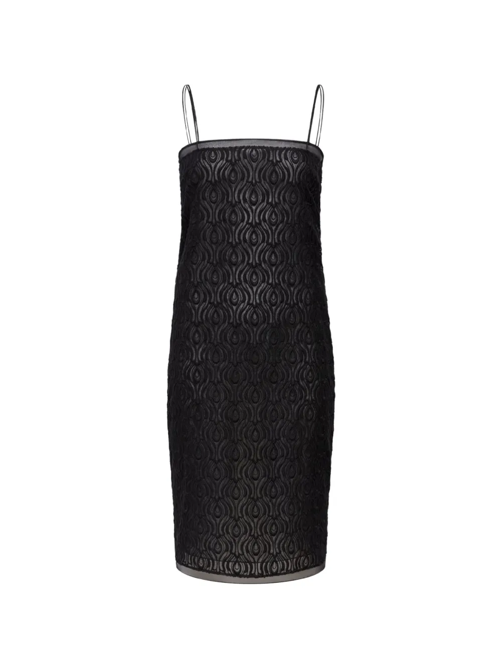 Another Tomorrow embroidered mini dress - Nero