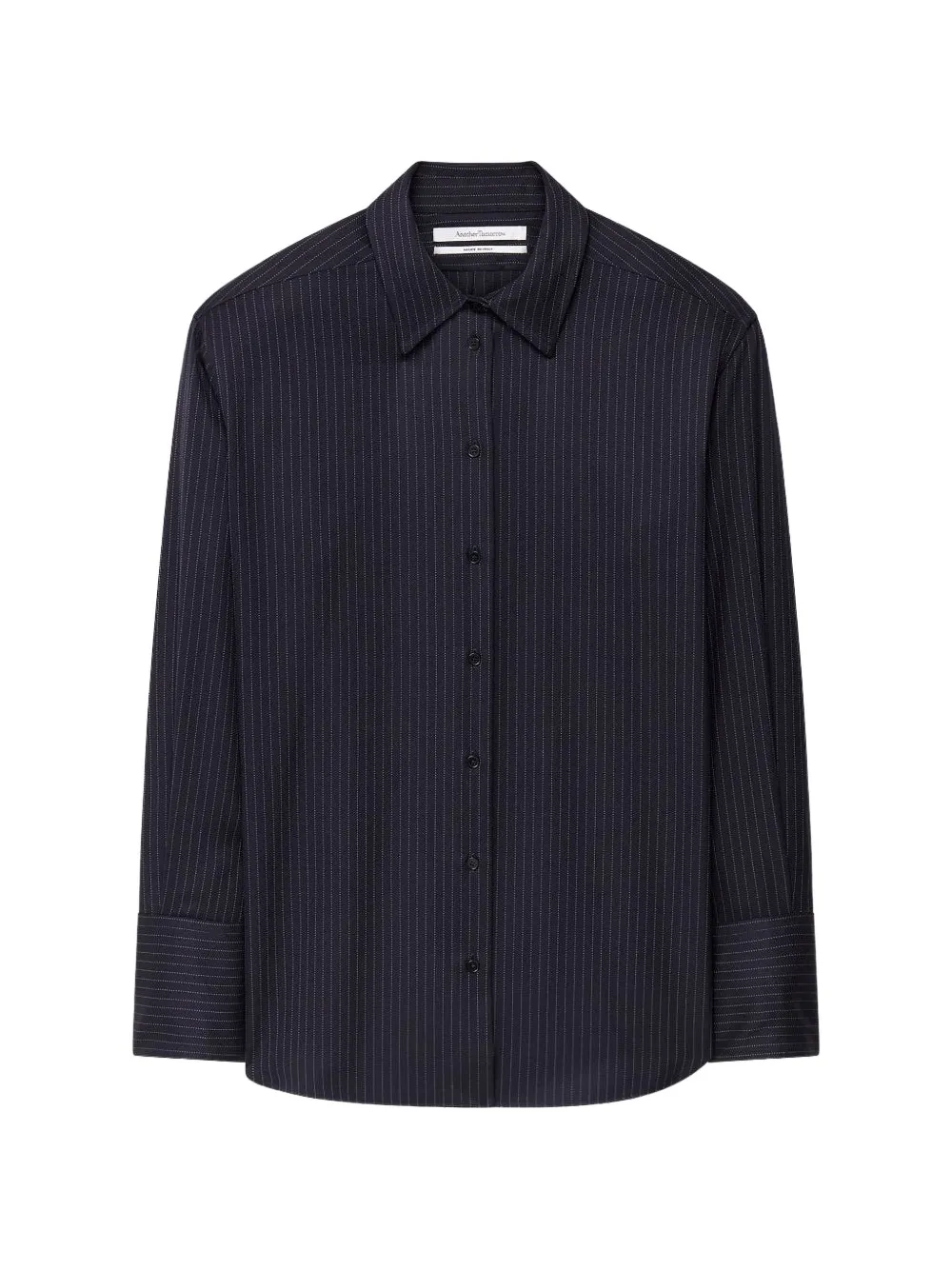 Another Tomorrow pinstripe relaxed-fit shirt - Blue