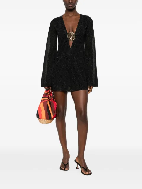 Oséree Lumière embellished V-neck mini dress
