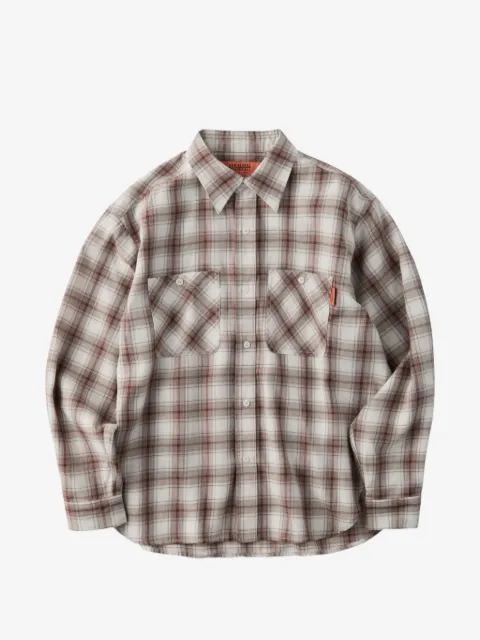 UNIVERSAL OVERALL  ombre-check long-sleeve shirt