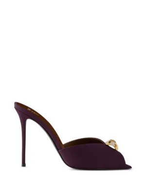 Giuseppe Zanotti crystal-embellished peep-toe Mules | Brown | FARFETCH