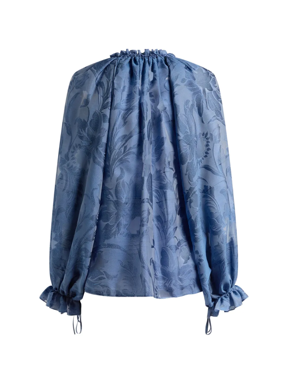 ETRO Zijden blouse met fil coupé bloemenpatroon en jacquard Blauw