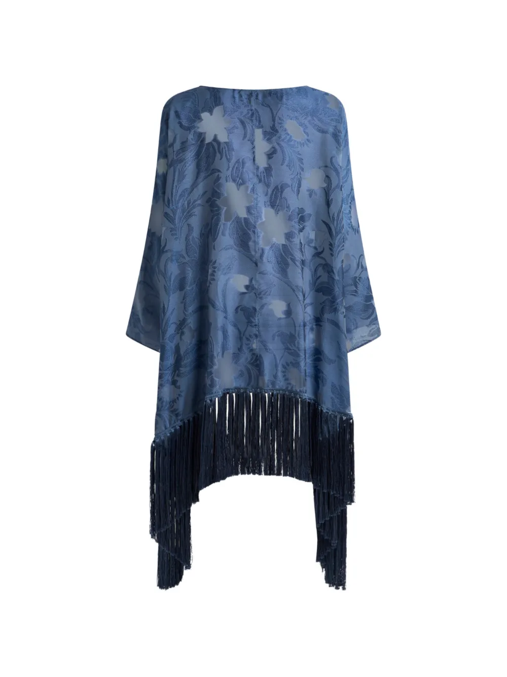 ETRO Zijden tuniek met jacquard franje en fil coupé bloemenpatroon Blauw