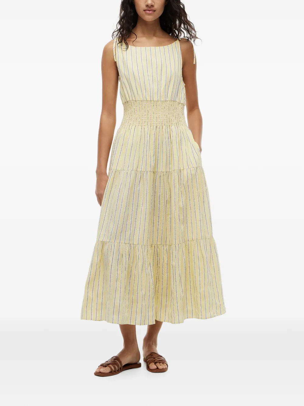 Tommy Hilfiger striped tiered midi dress - Gelb