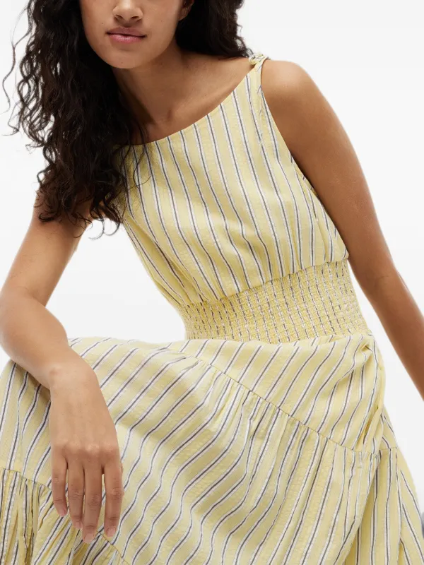 tommy hilfiger tiered midi dress Tommy Hilfiger Tiered Midi Sleeveless Dress Flowy Gray 100% COTTON Size XL
