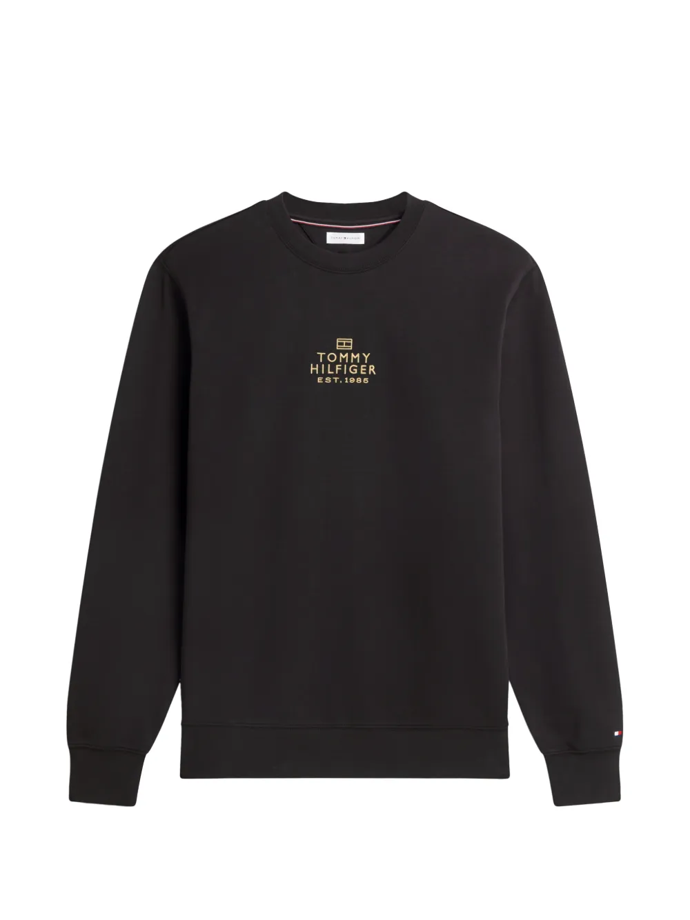 Tommy Hilfiger logo-embroidered crew-neck sweater - Schwarz