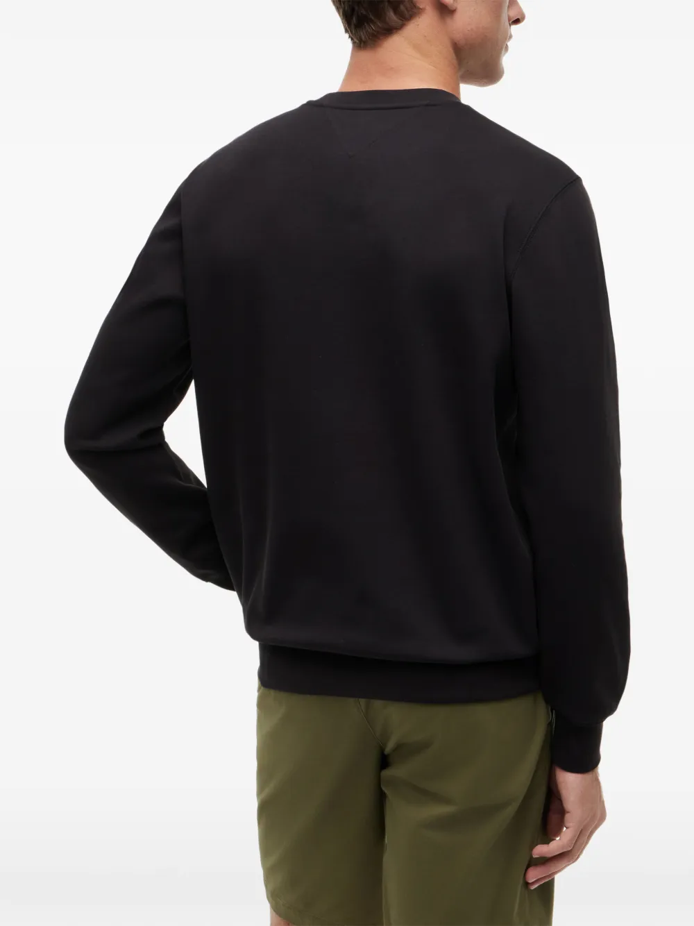 Tommy Hilfiger Trui met geborduurd logo en ronde hals Zwart