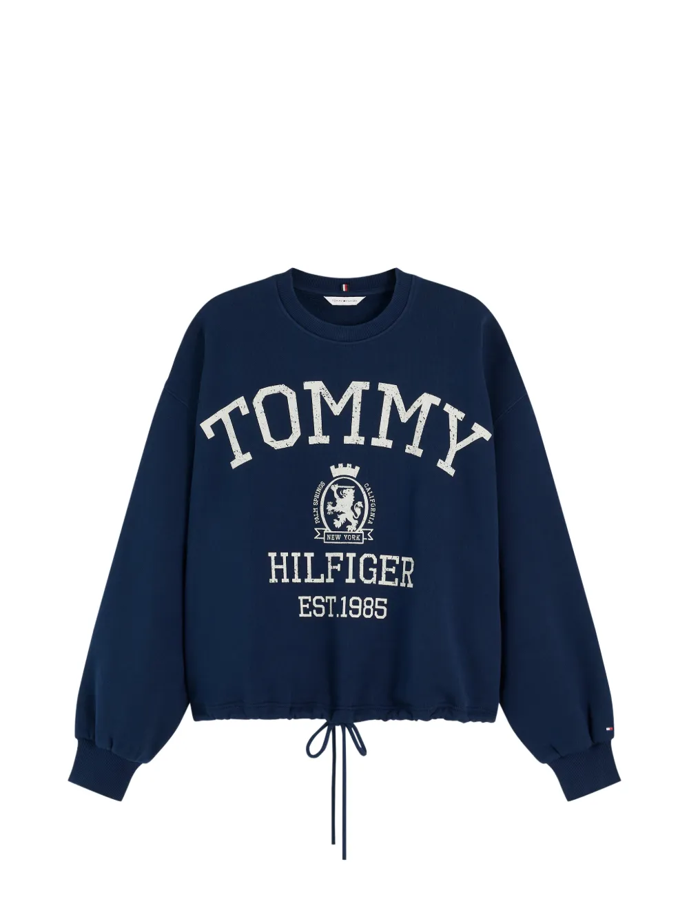 Tommy Hilfiger Crest logo-print drawstring-hem sweater - Blau