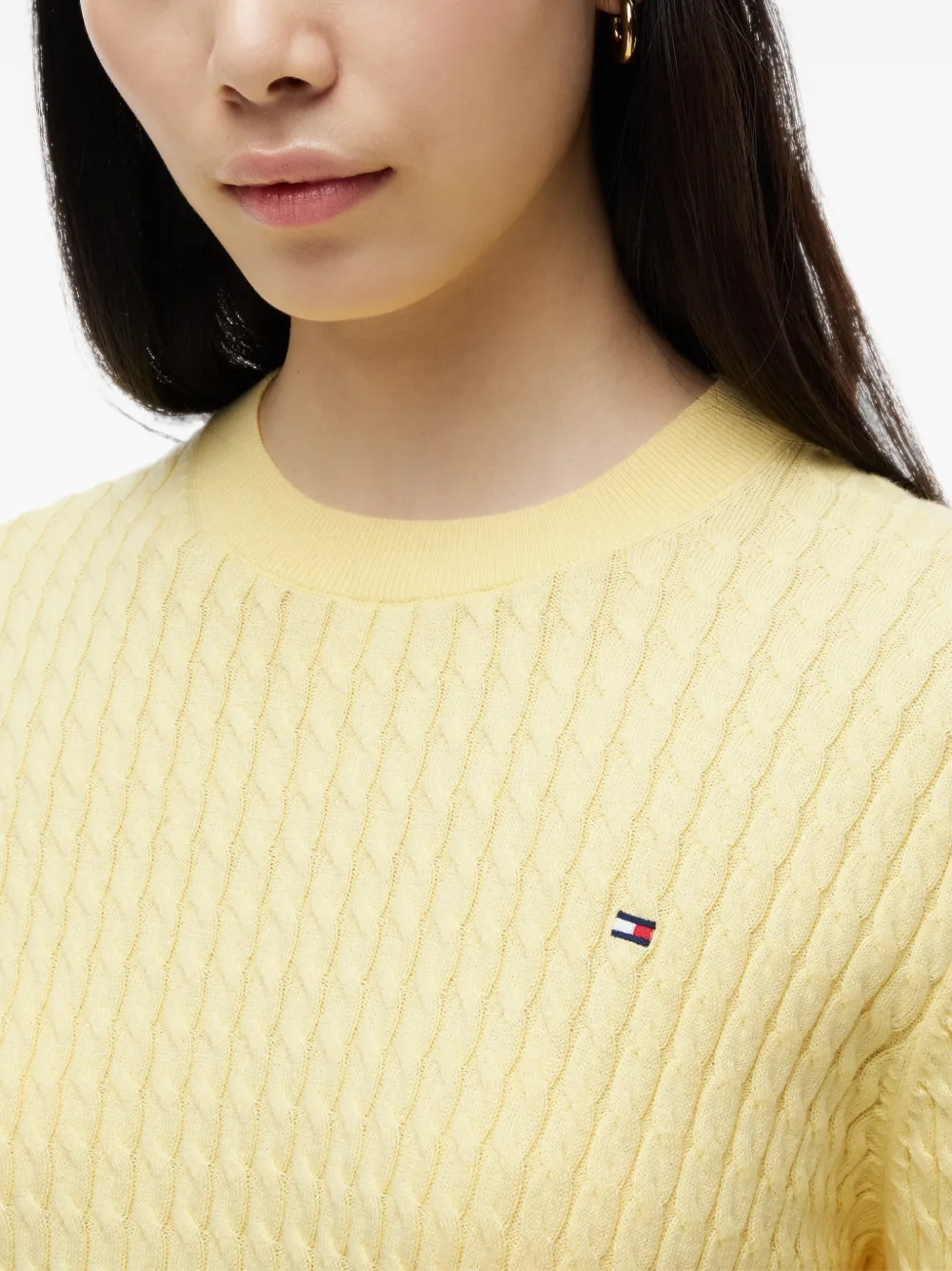 Tommy Hilfiger Kabelgebreide trui Geel