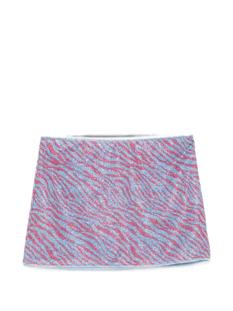 Oséree Animalier zebra-print mini beach skirt