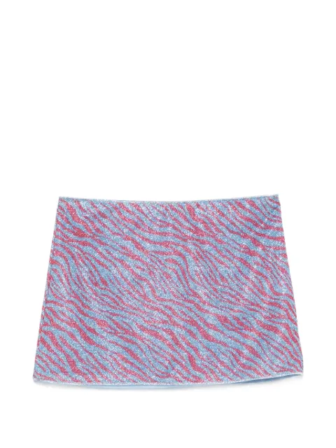 Oséree Animalier zebra-print mini beach skirt