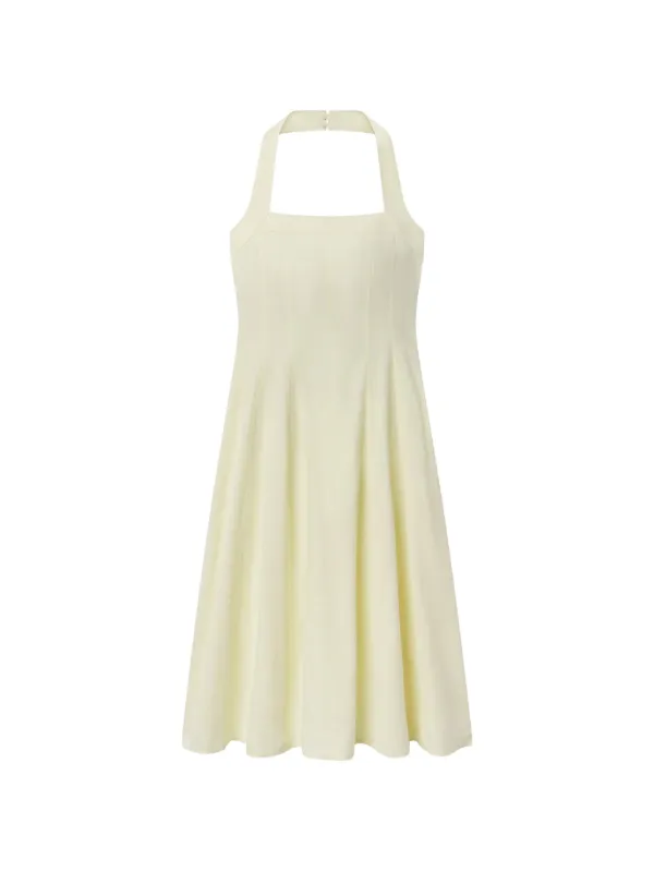 A.L.C. Elinor Halterneck Midi Dress in Neutrals