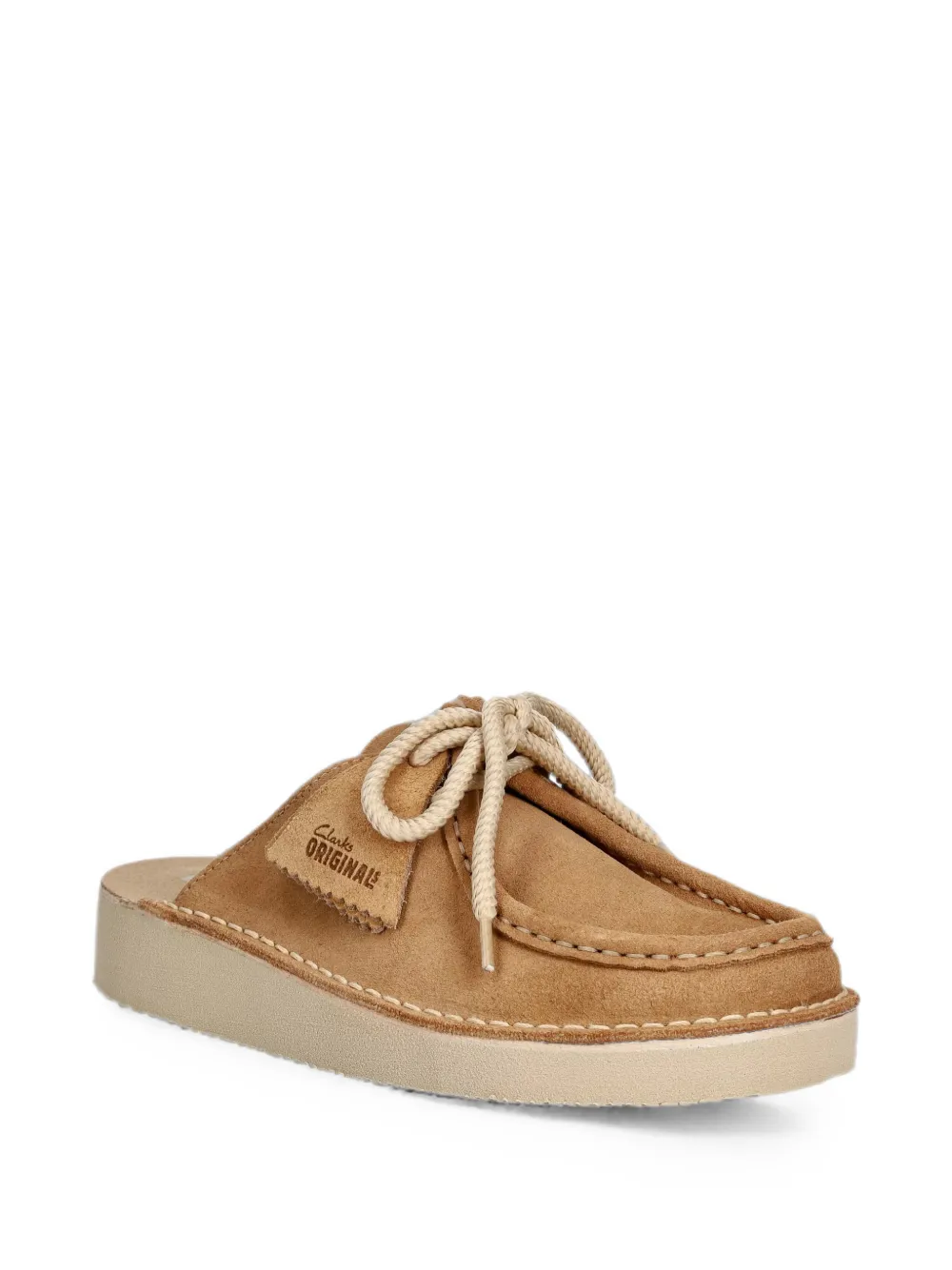Clarks Originals Wallabee Cup lace-up mules Beige