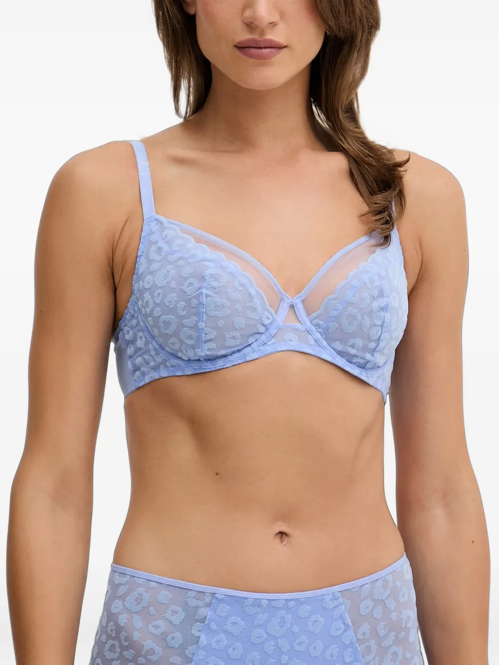 Chantelle Bh met mesh vlak en luipaard-patroon Blauw