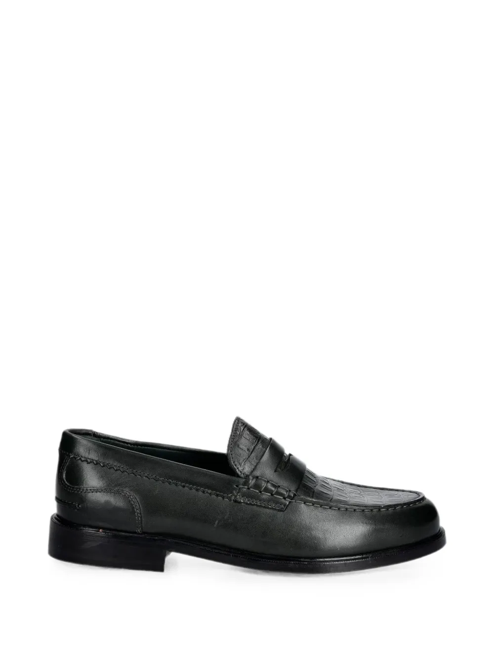 Clarks Originals crocodile-effect leather loafers Groen