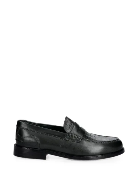 Clarks Originals crocodile-effect leather loafers