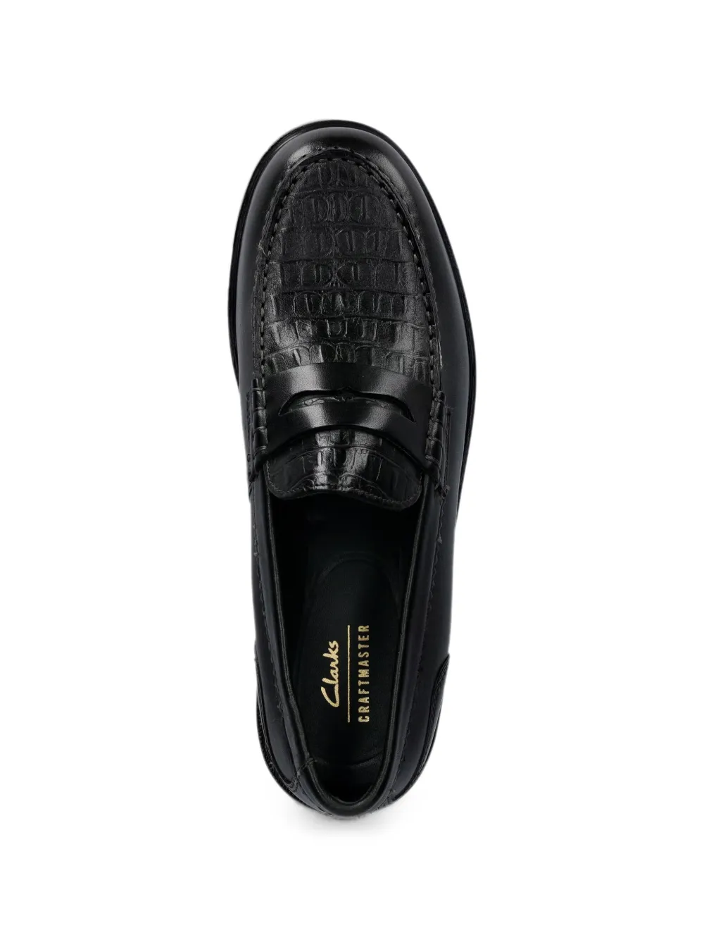 Clarks Originals crocodile-effect leather loafers Groen