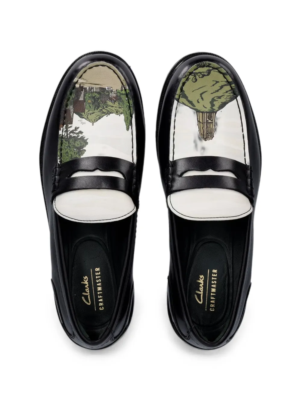 Clarks Originals Craftmaster graphic-print leather loafers Zwart