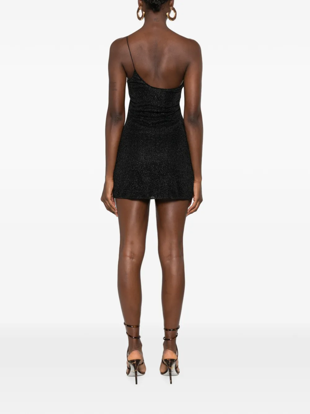 Oséree Lumière Spiral asymmetrische mini-jurk Zwart