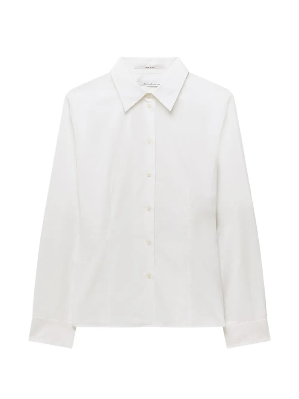 Another Tomorrow dart-detail fitted blouse - Bianco