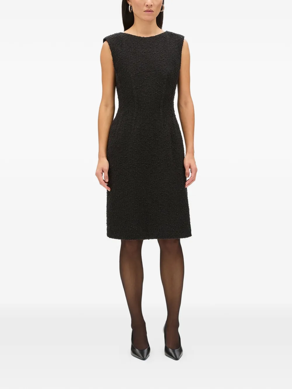 Another Tomorrow Mouwloze mini-jurk Zwart