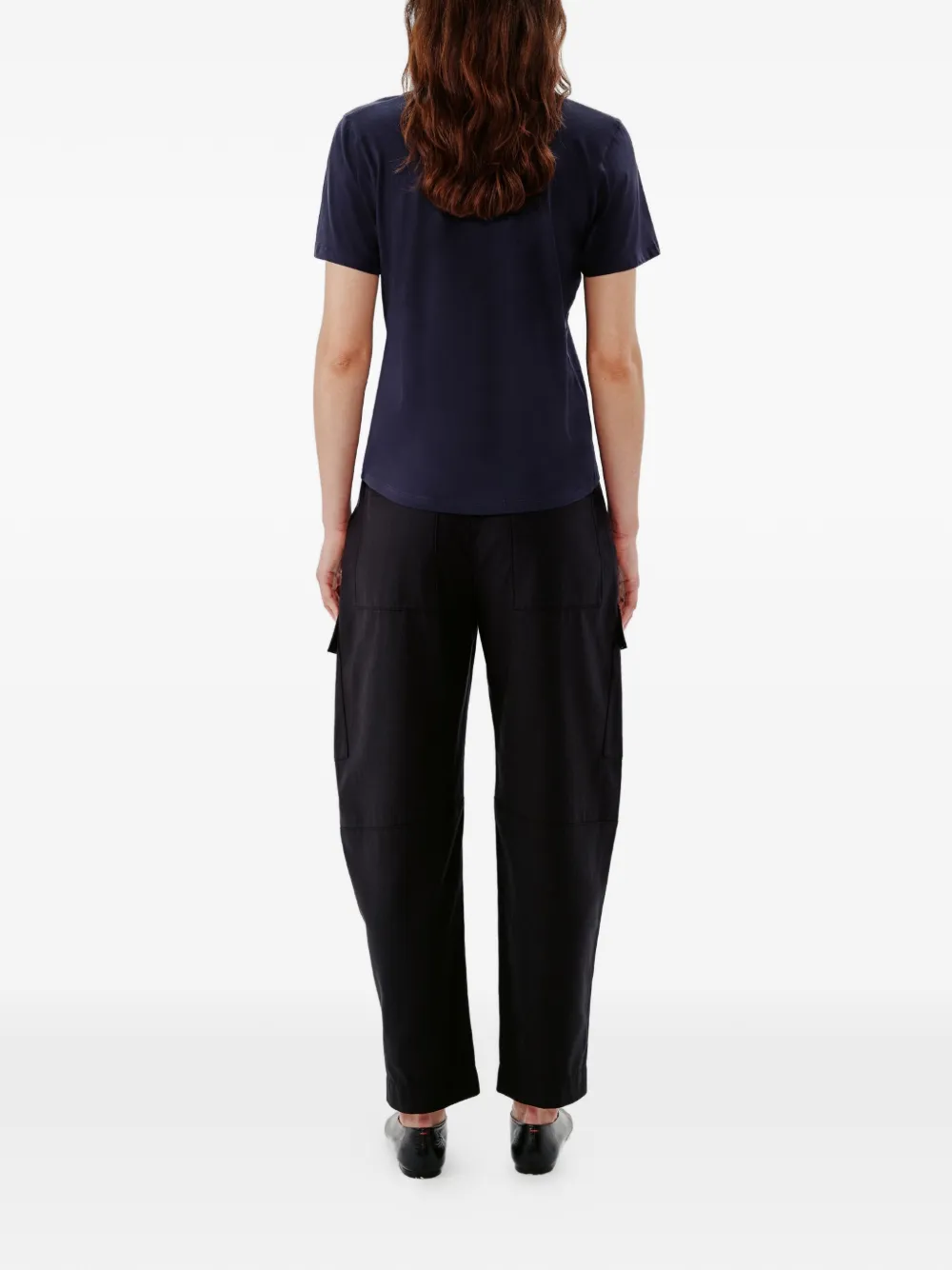 Another Tomorrow T-shirt met V-hals Blauw