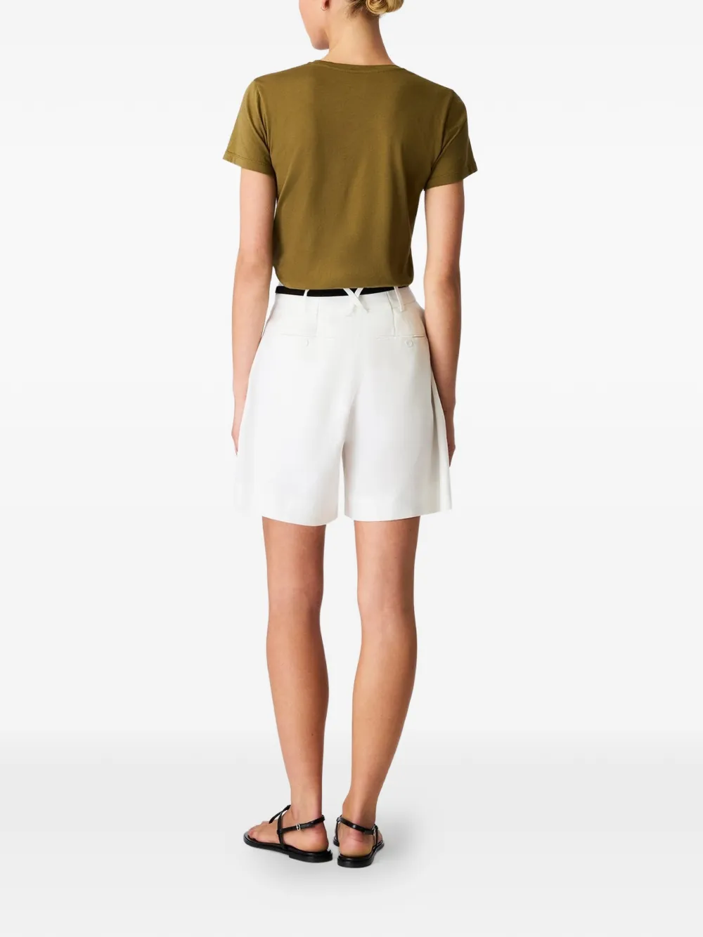 Another Tomorrow T-shirt met ronde hals Groen