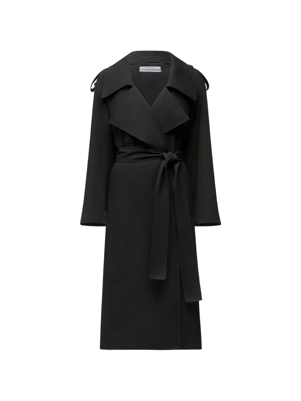 Another Tomorrow belted flap-pocket trench coat - Nero